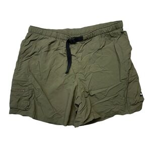 Columbia Womens Shorts XL Green Nylon Stretch Belt Waist Hiking Outdoor